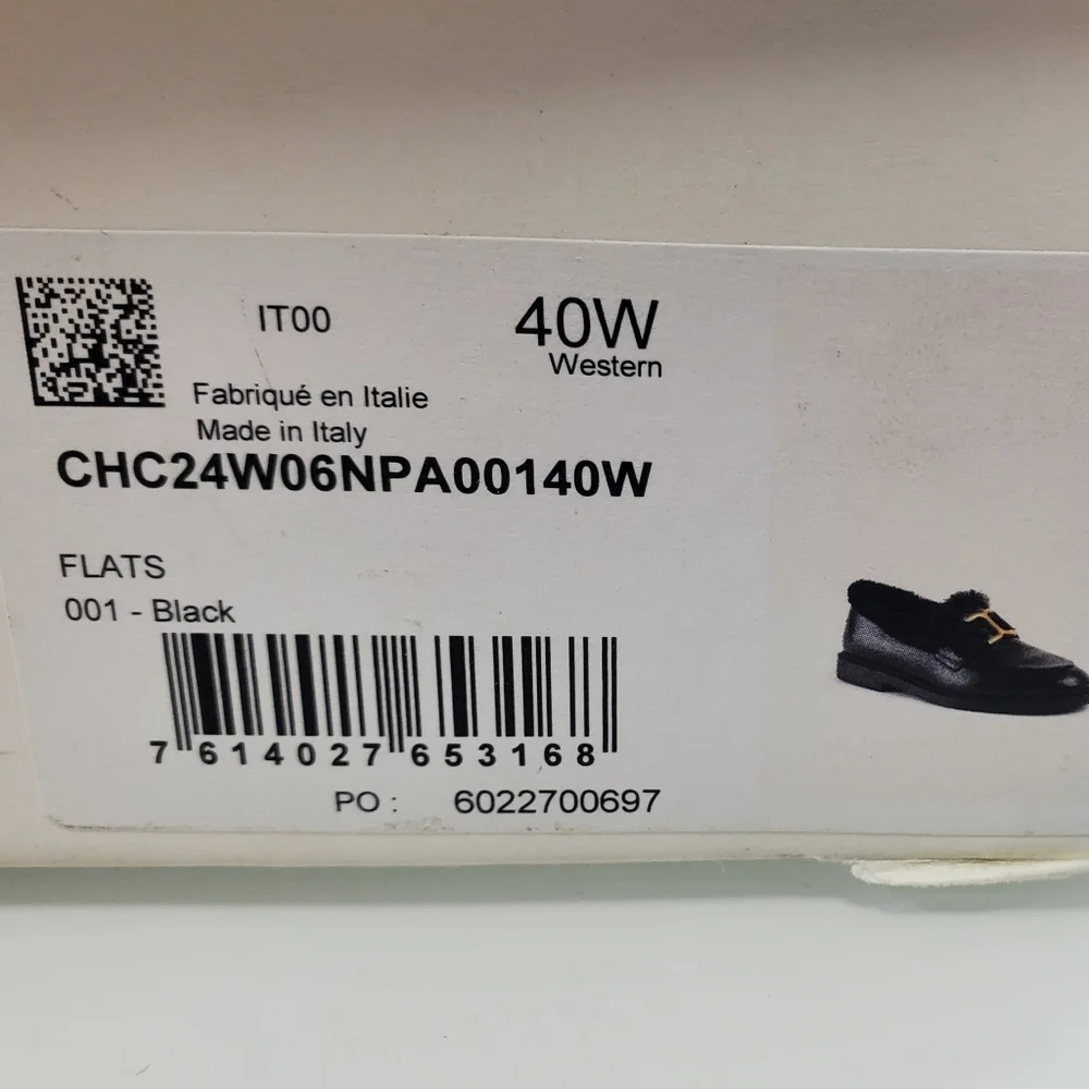 NWT$1,050 Chloé Marcie Black Shearling-Trimmed Leather Marcie Loafers Sz 40 (10)